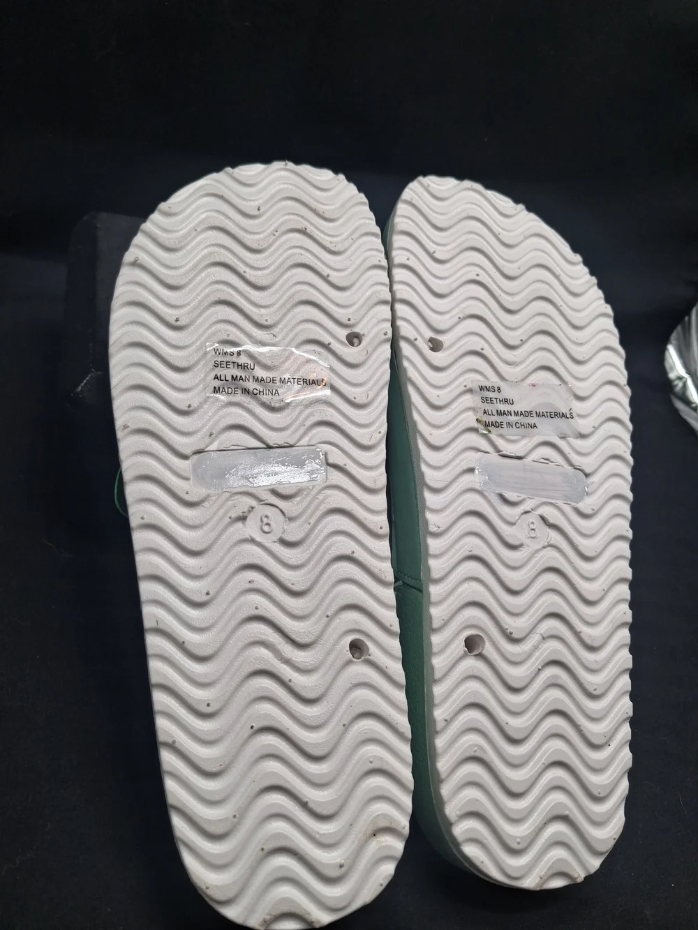 Dolce Vita Mint Green Clear Double Buckle Espadrille Slides